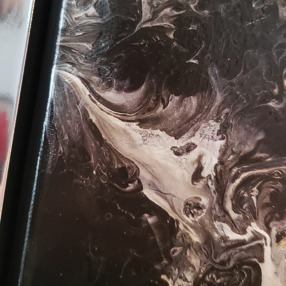 12"x12" (10"x10" without frame) Original Acrylic Pour Painting - Picture 4 of 4